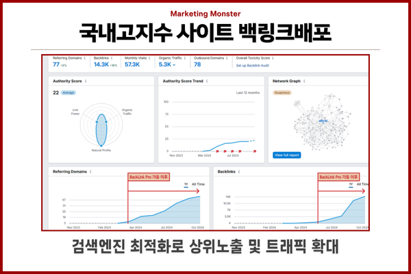 백링크 자동화로 검색 순위가 상승하는 그래프