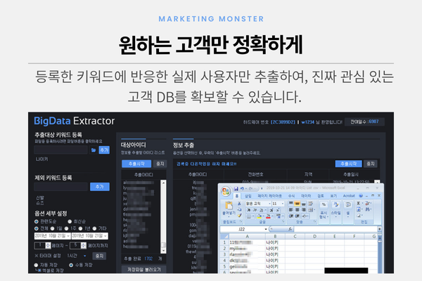 효율적인 DB 수집으로 성공적인 마케팅을 보여주는 이미지