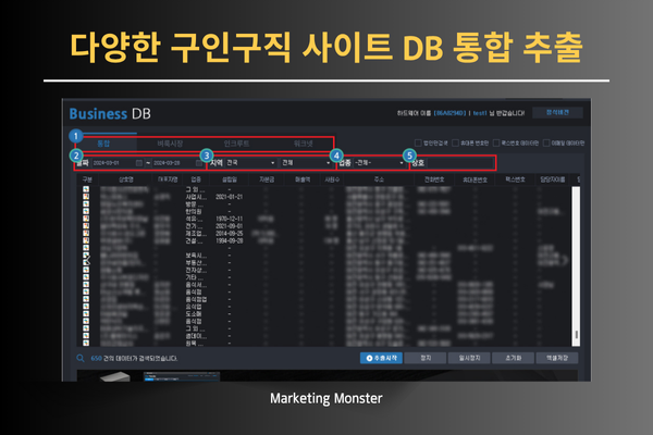 Business DB로 정리된 기업정보DB 엑셀 파일